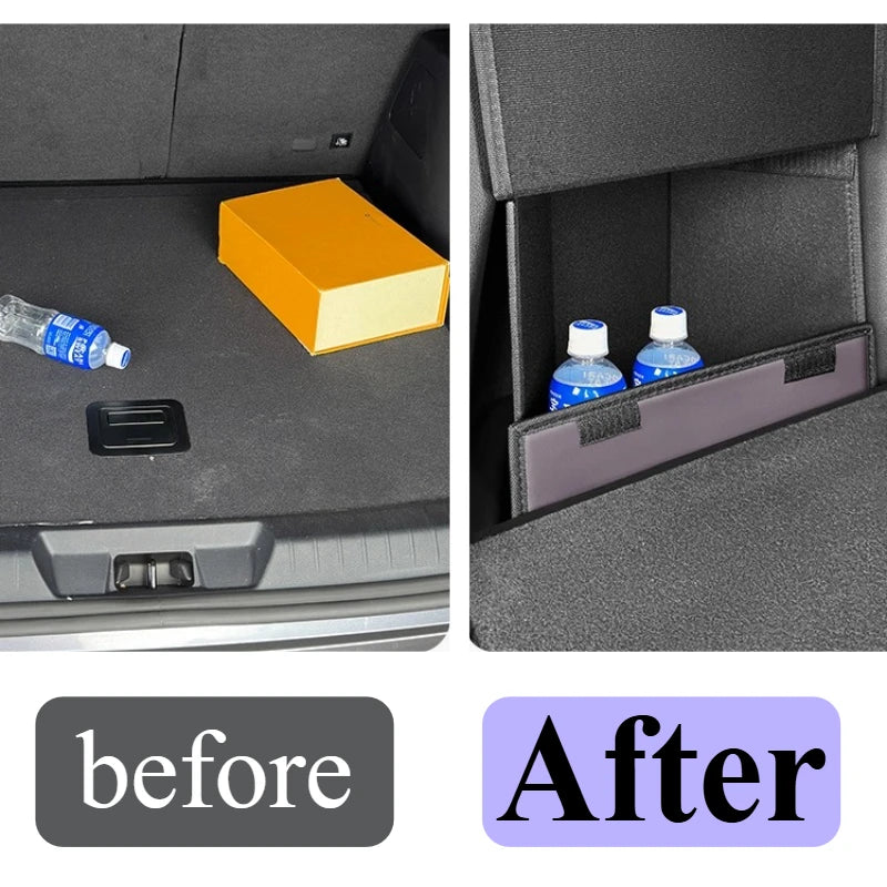 For BYD Seal U DM-i/Song Plus 2020-2025: PU Leather Trunk Organizer - Side Storage Box w/Dust Cover & Tool-Free Installation