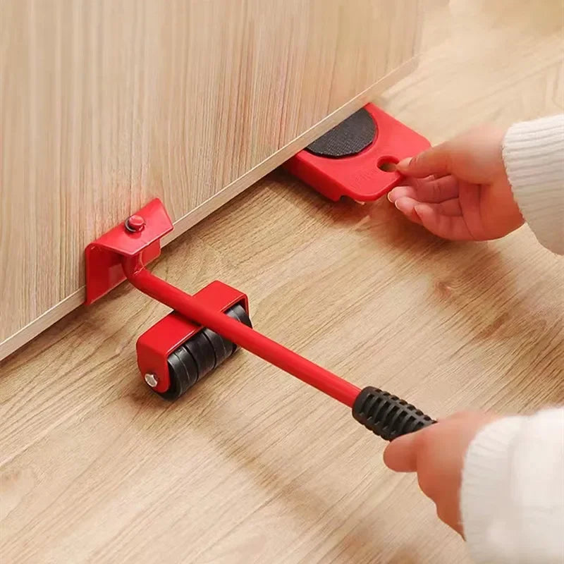 Furniture Moving Transport Roller Set Removal Lifting Moving Tool Set Wheel Bar Mover Moving Heavy Stuffs Device Hand Tool