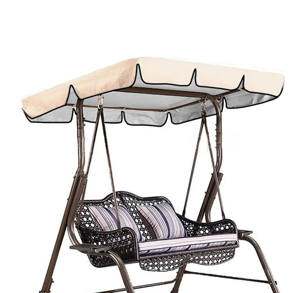 3-Seat Garden Patio Hanging Chair Cover Waterproof Sun Protection Swing Dust Cover Outdoor Sunshade Swing Cover Set