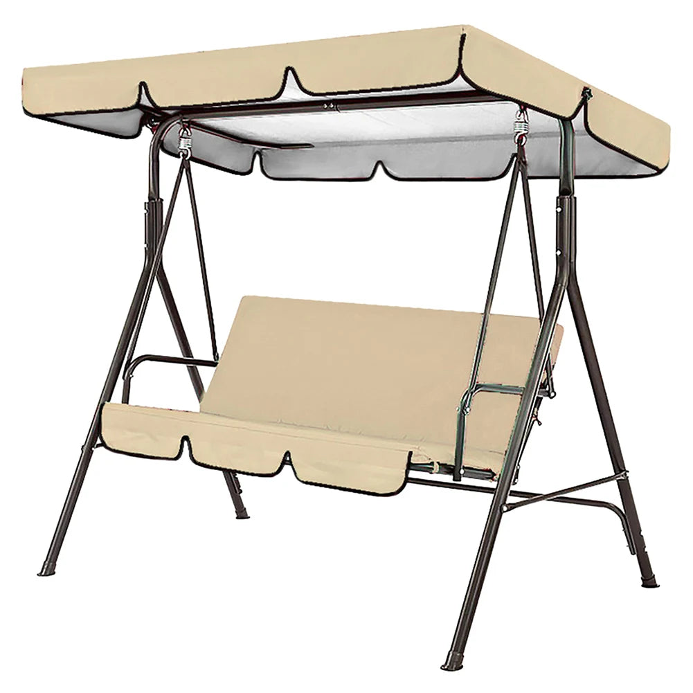 3-Seat Garden Patio Hanging Chair Cover Waterproof Sun Protection Swing Dust Cover Outdoor Sunshade Swing Cover Set
