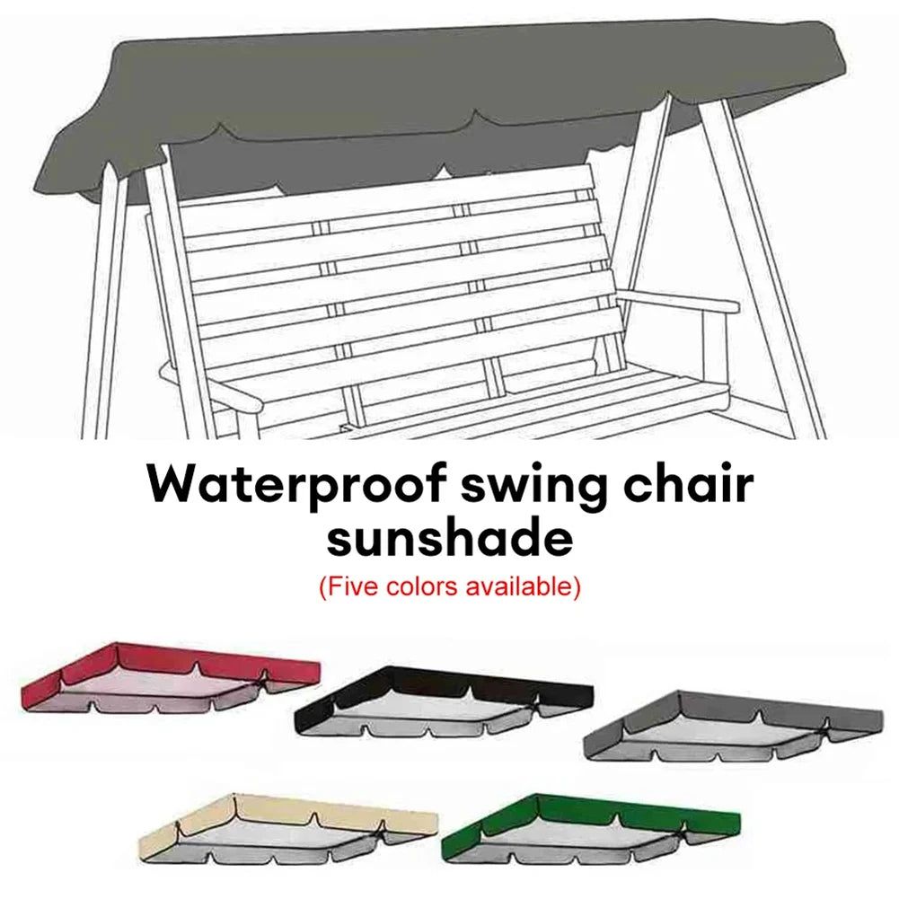 3-Seat Garden Patio Hanging Chair Cover Waterproof Sun Protection Swing Dust Cover Outdoor Sunshade Swing Cover Set