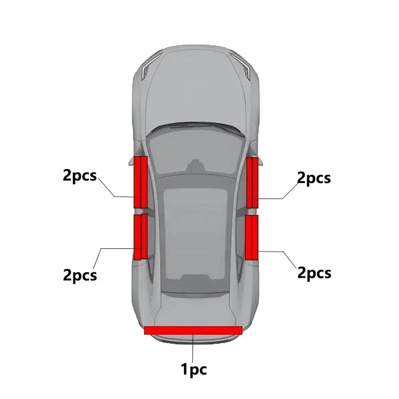 4pcs/5pcs set Carbon Fibre Threshold Protection Strip Universal Anti-scratch and Anti-collision Door Decorative Strip Sticker