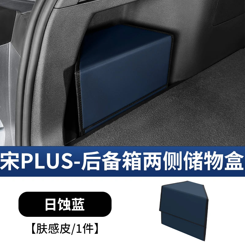 For BYD Seal U DM-i/Song Plus 2020-2025: PU Leather Trunk Organizer - Side Storage Box w/Dust Cover & Tool-Free Installation
